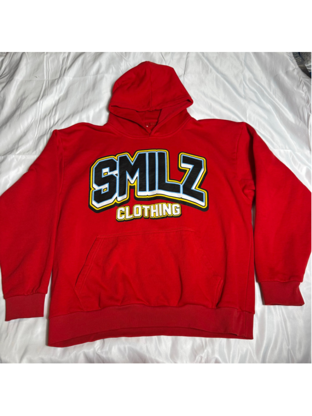 Men's Smilz Clothing Hoodie Size L Red Black Graphic Sweatshirt